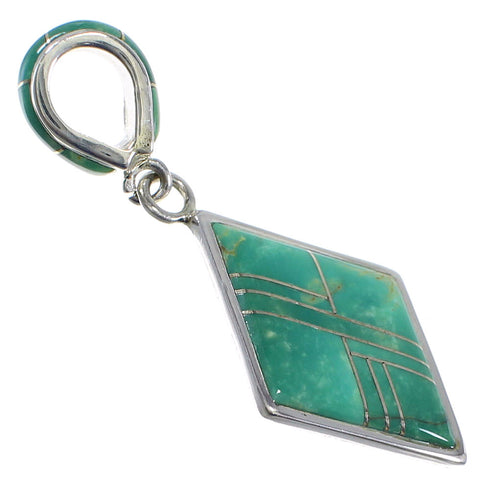 Authentic Sterling Silver Southwestern Turquoise Pendant QX78914